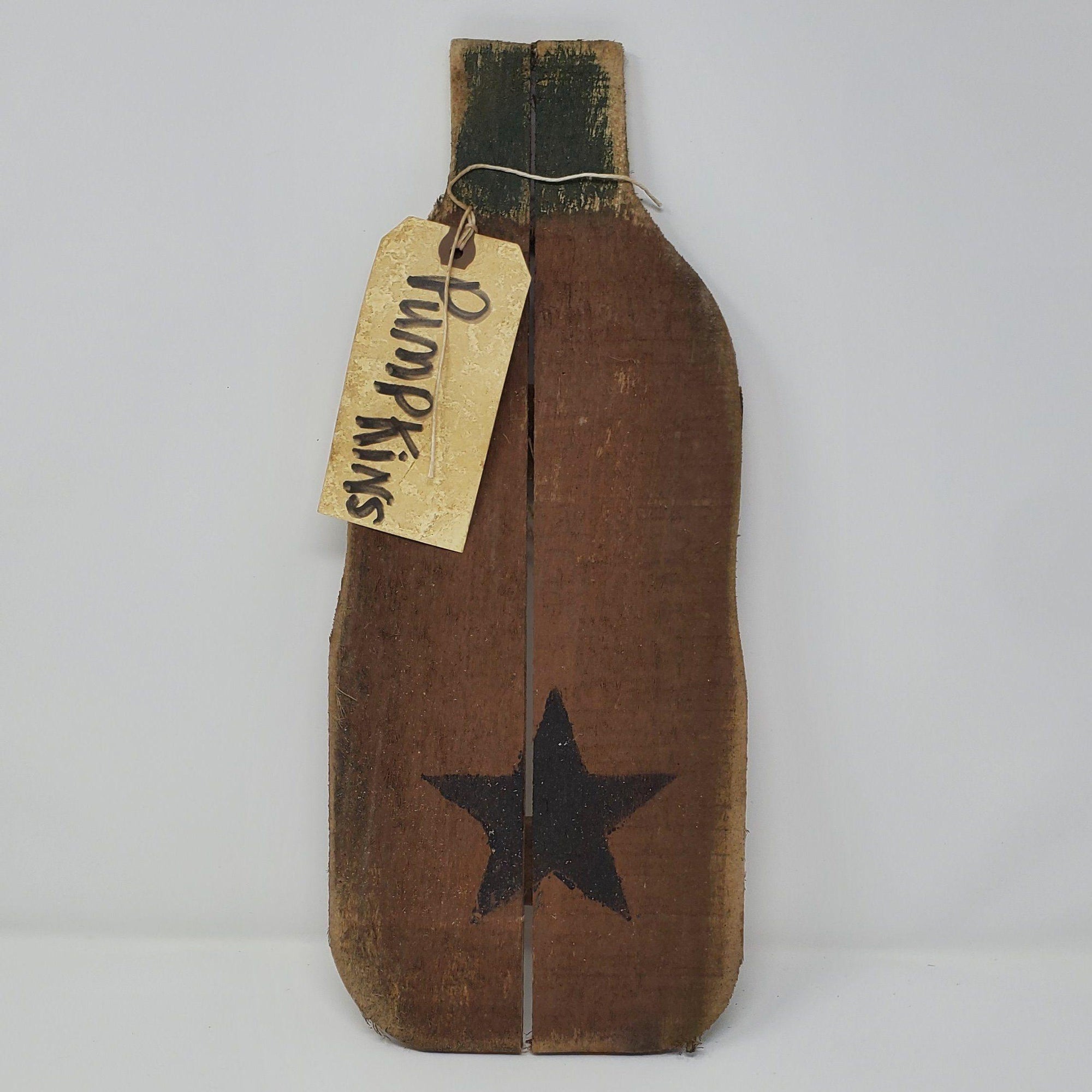 Primitive Orange Pumpkin Made of Wood - A Rustic Feeling