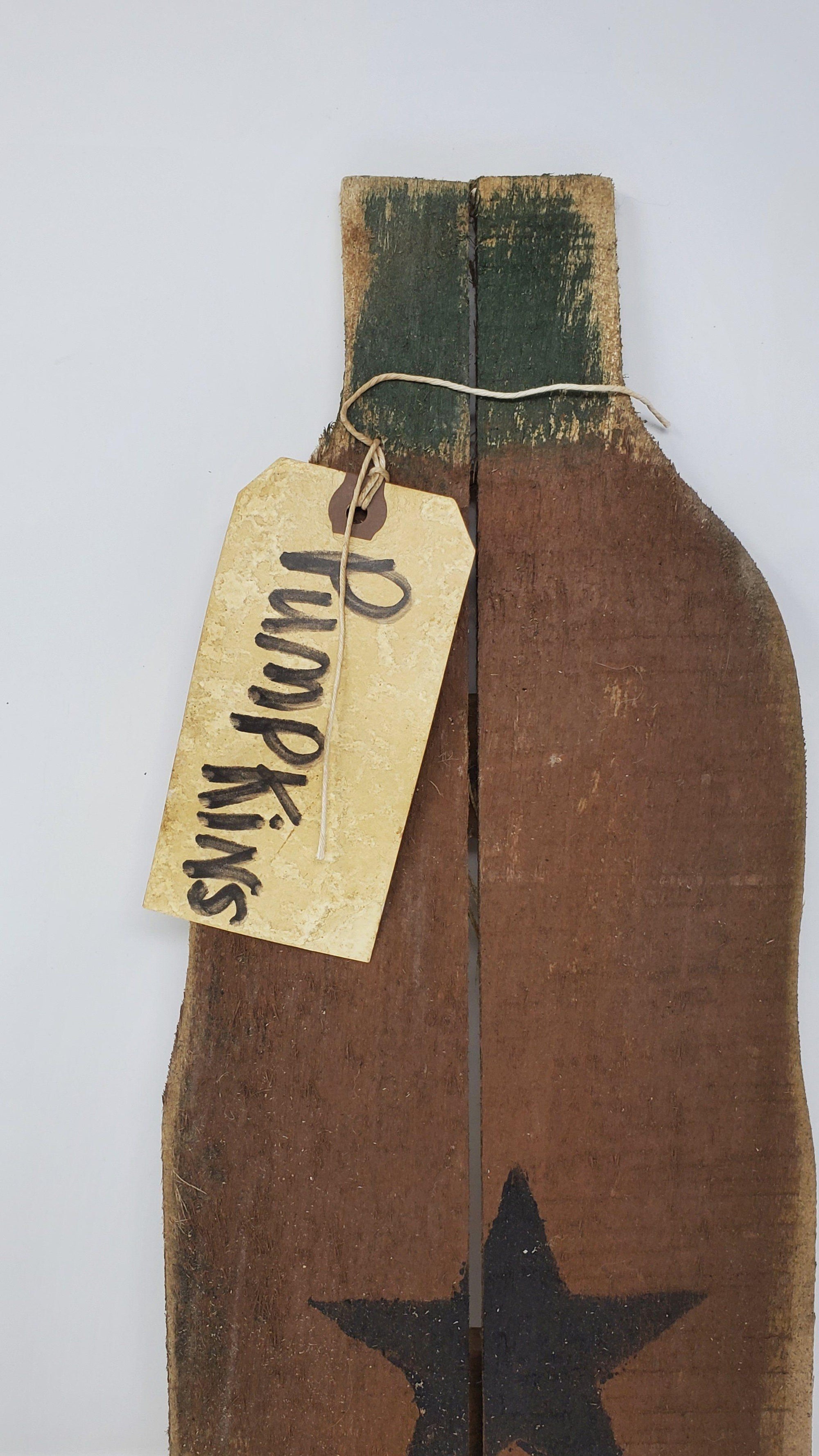 Primitive Orange Pumpkin Made of Wood - A Rustic Feeling