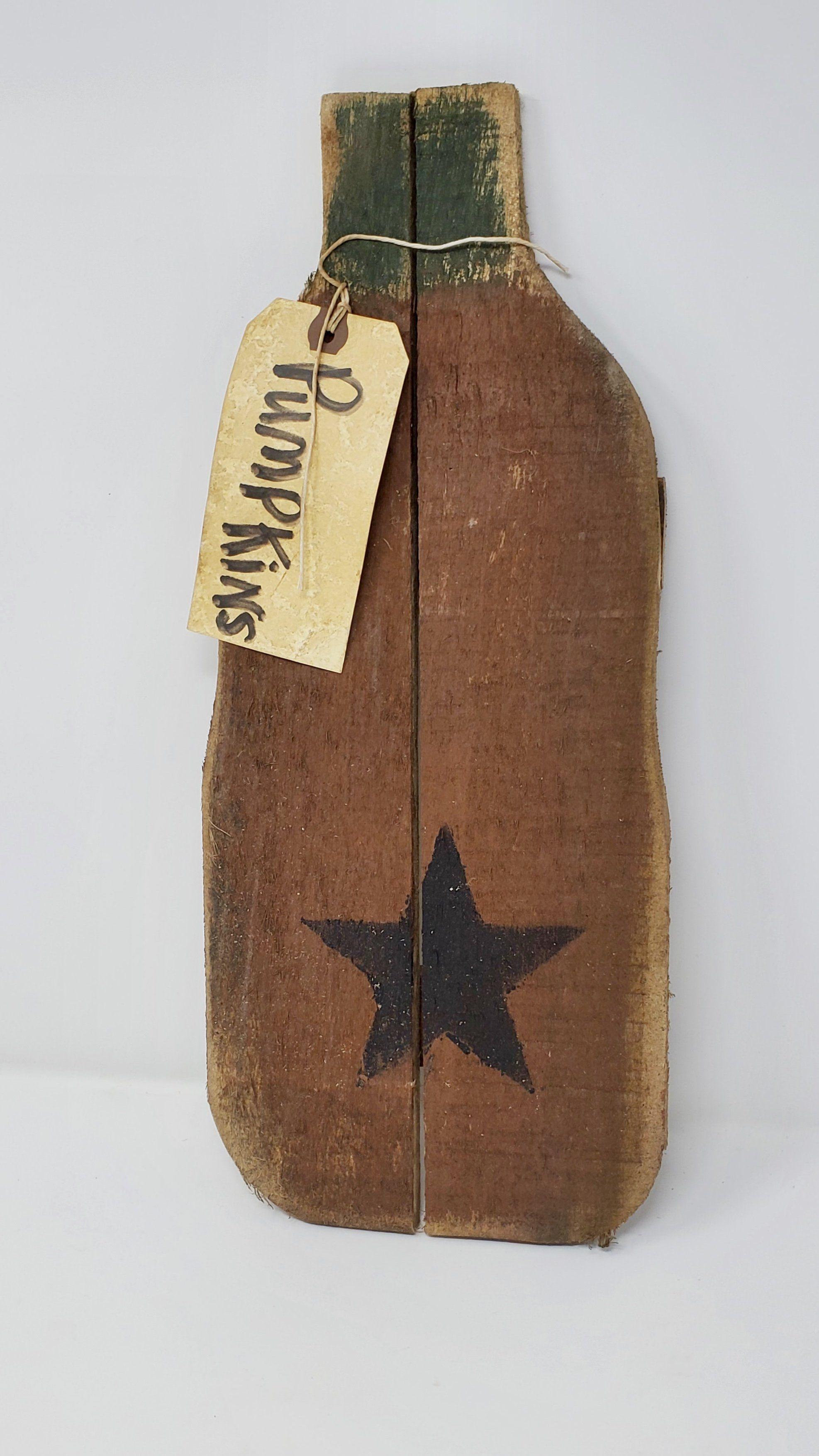 Primitive Orange Pumpkin Made of Wood - A Rustic Feeling