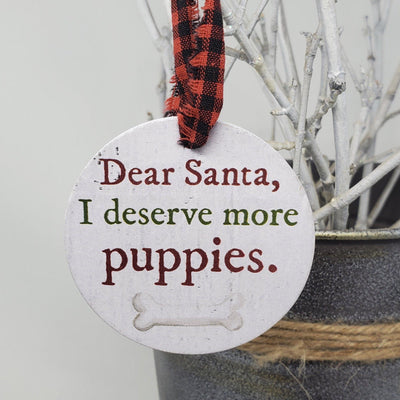 Dog Ornament Gift Tags Set of 4 - A Rustic Feeling