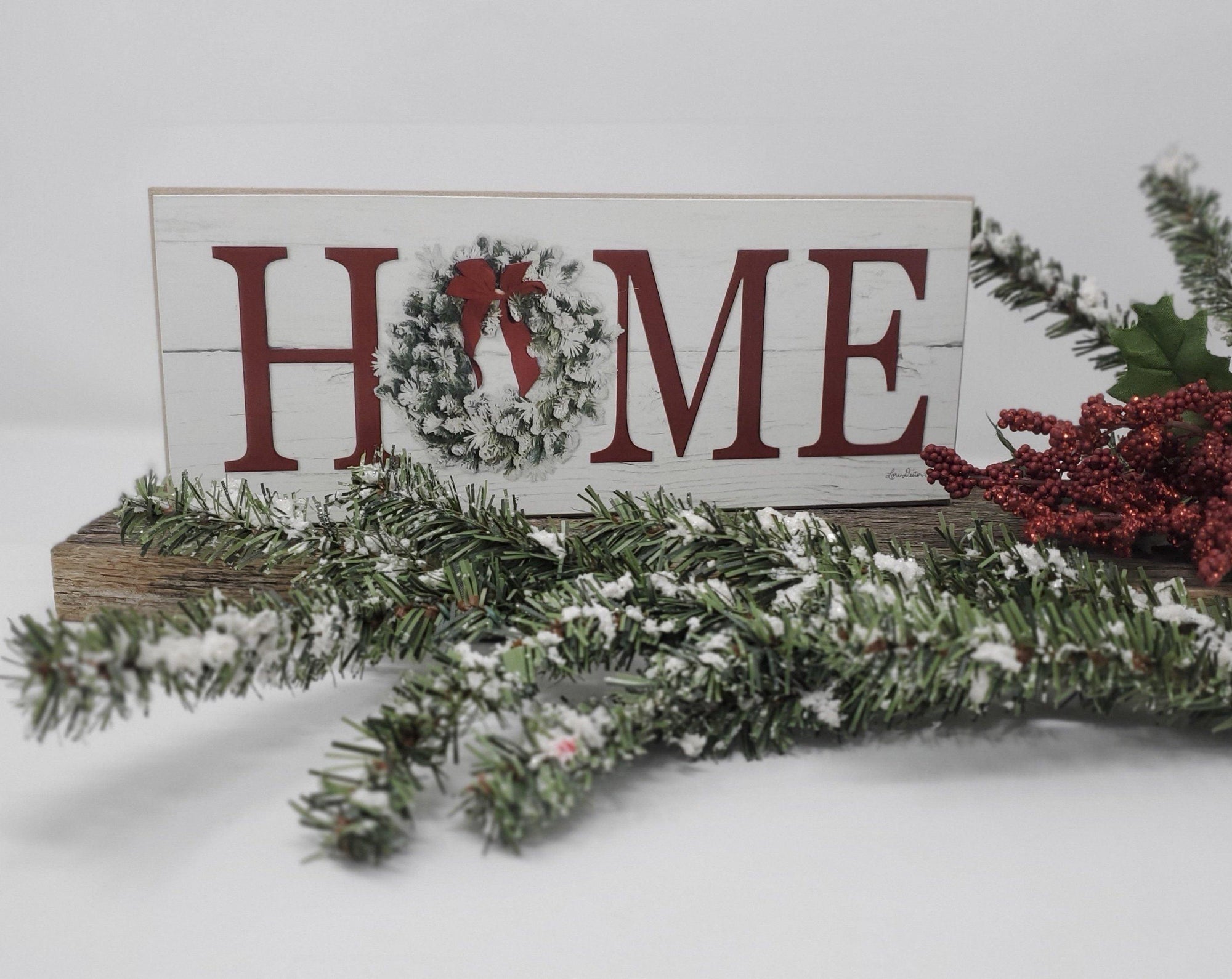 Home with Winter Wreath - A Rustic Feeling