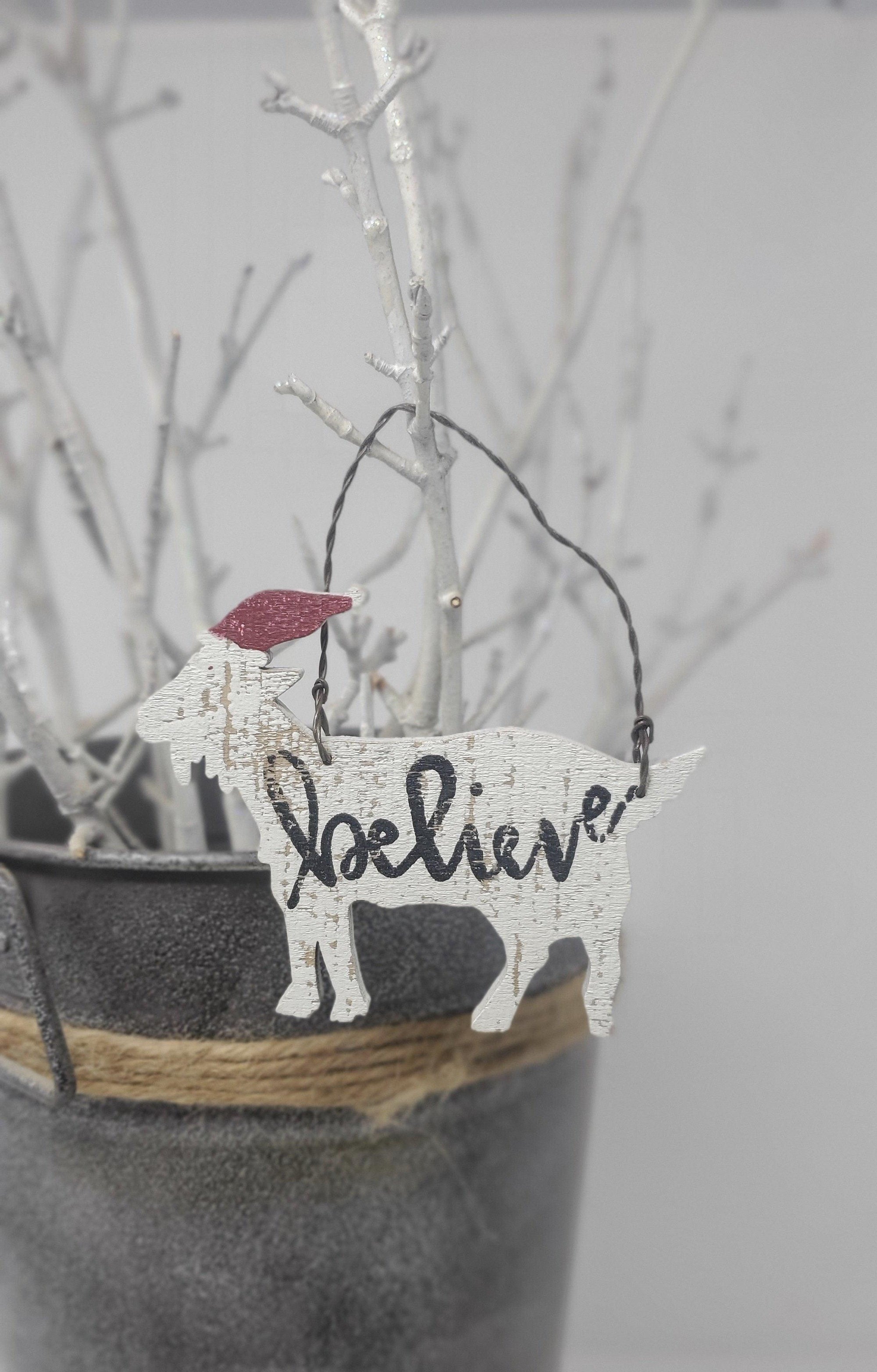 Farm Animal Wood Ornaments Set of 4 - A Rustic Feeling