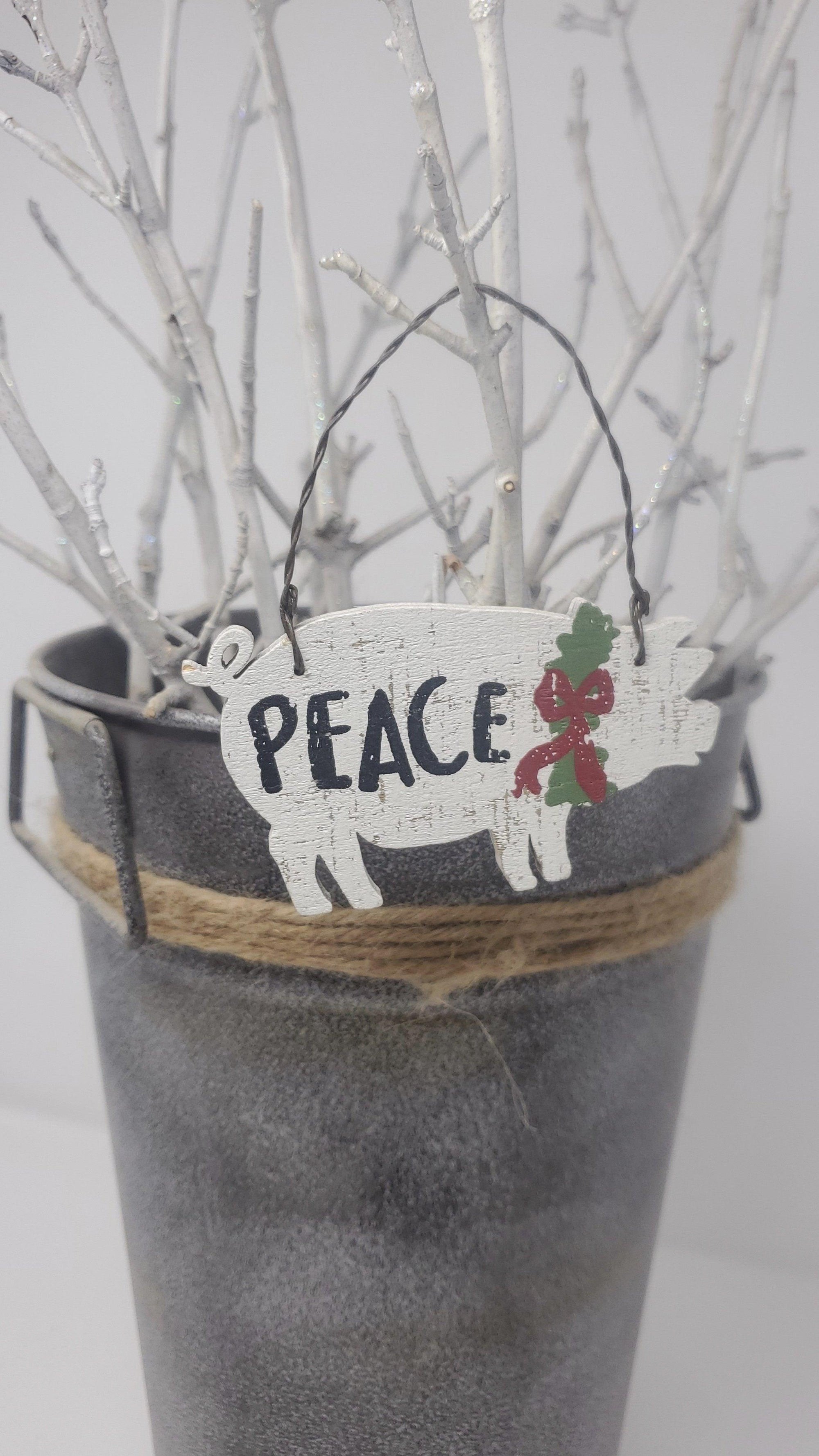 Farm Animal Wood Ornaments Set of 4 - A Rustic Feeling