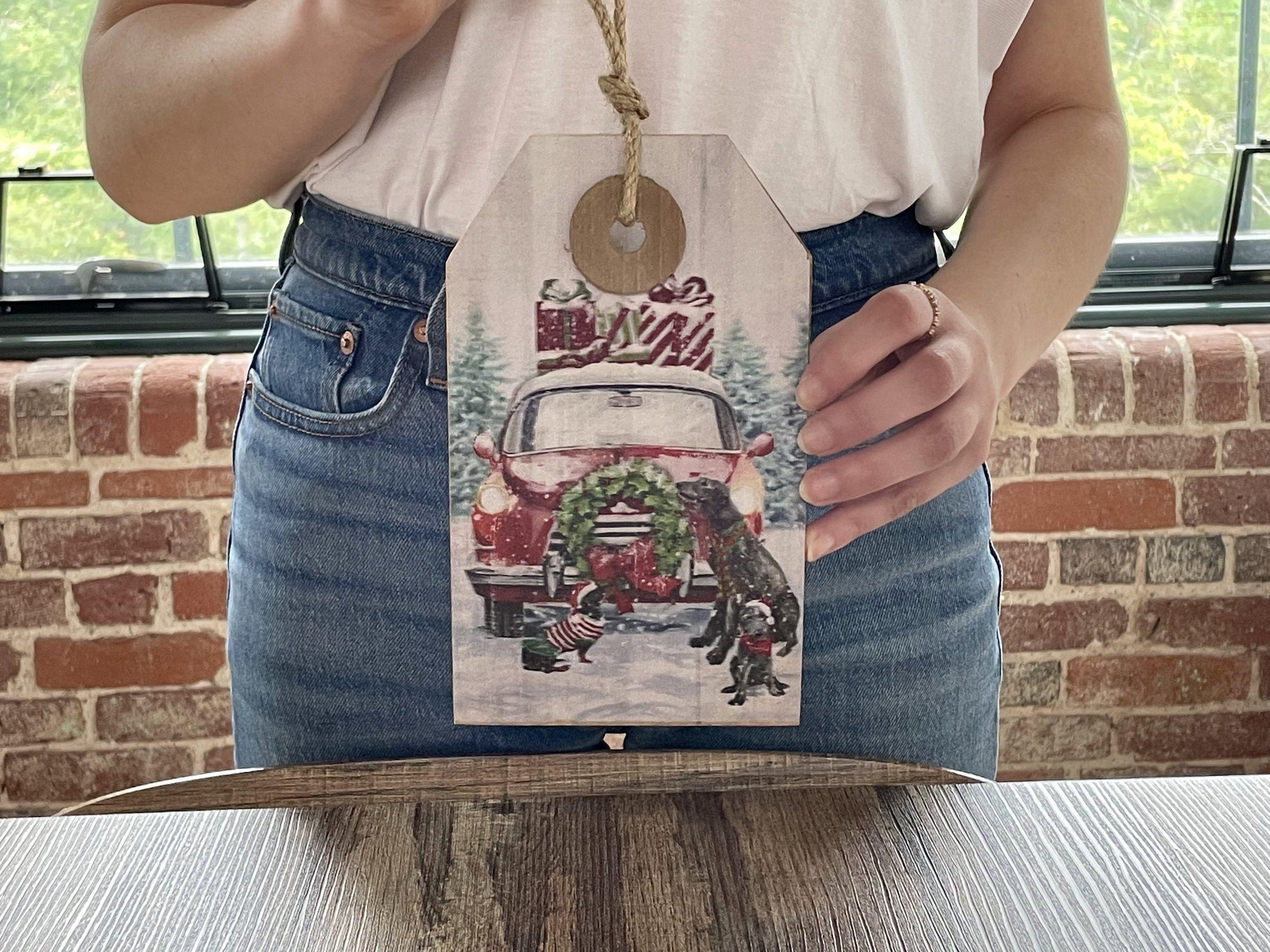 Vintage Red Car Tag Sign - A Rustic Feeling