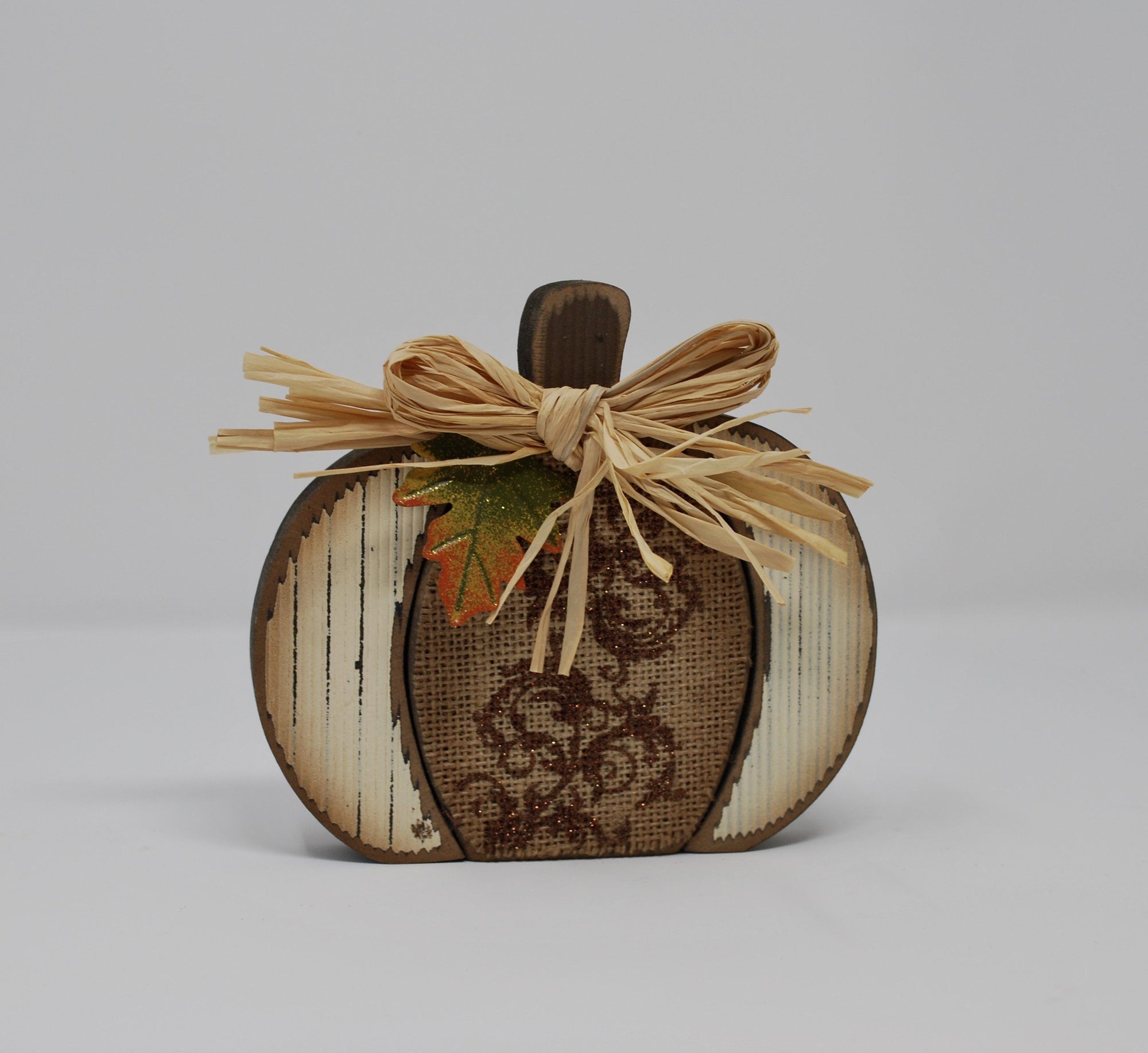 Wood White Pumpkin Decoration - A Rustic Feeling