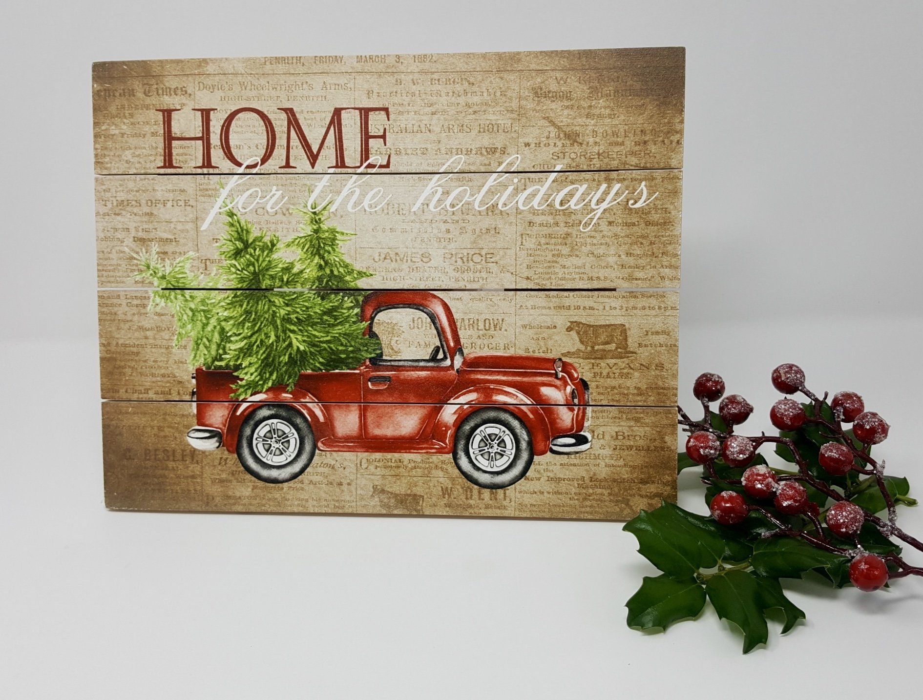 Red Rustic Truck Christmas Decor - A Rustic Feeling