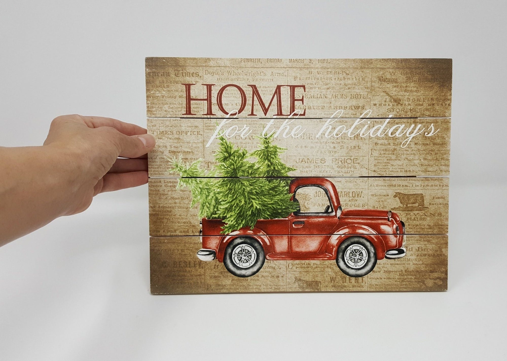 Red Rustic Truck Christmas Decor - A Rustic Feeling