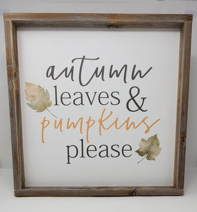Pumpkin Fall Sign - A Rustic Feeling