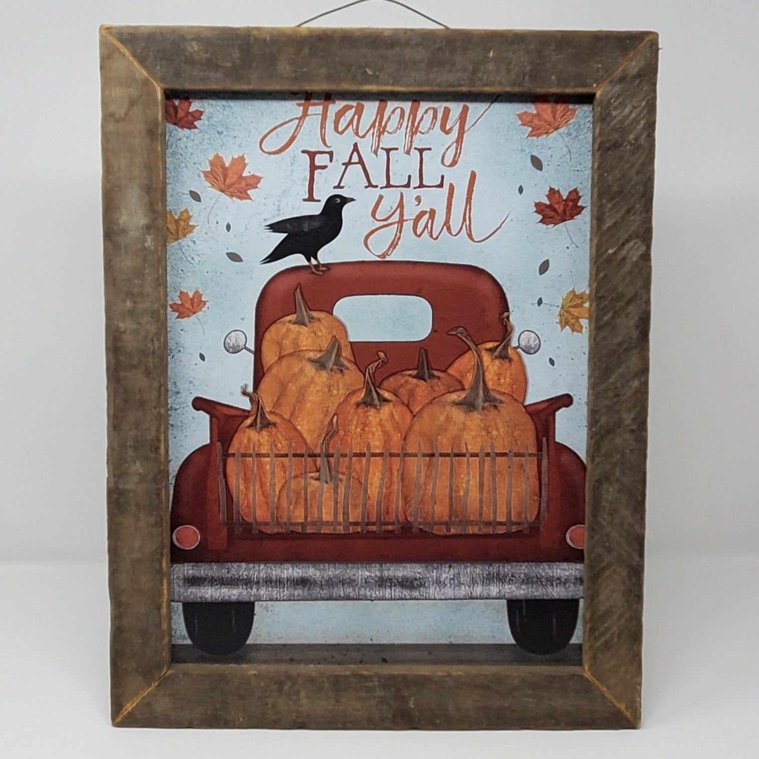 Rustic Truck Happy Fall Y'all Farmhouse Sign - A Rustic Feeling
