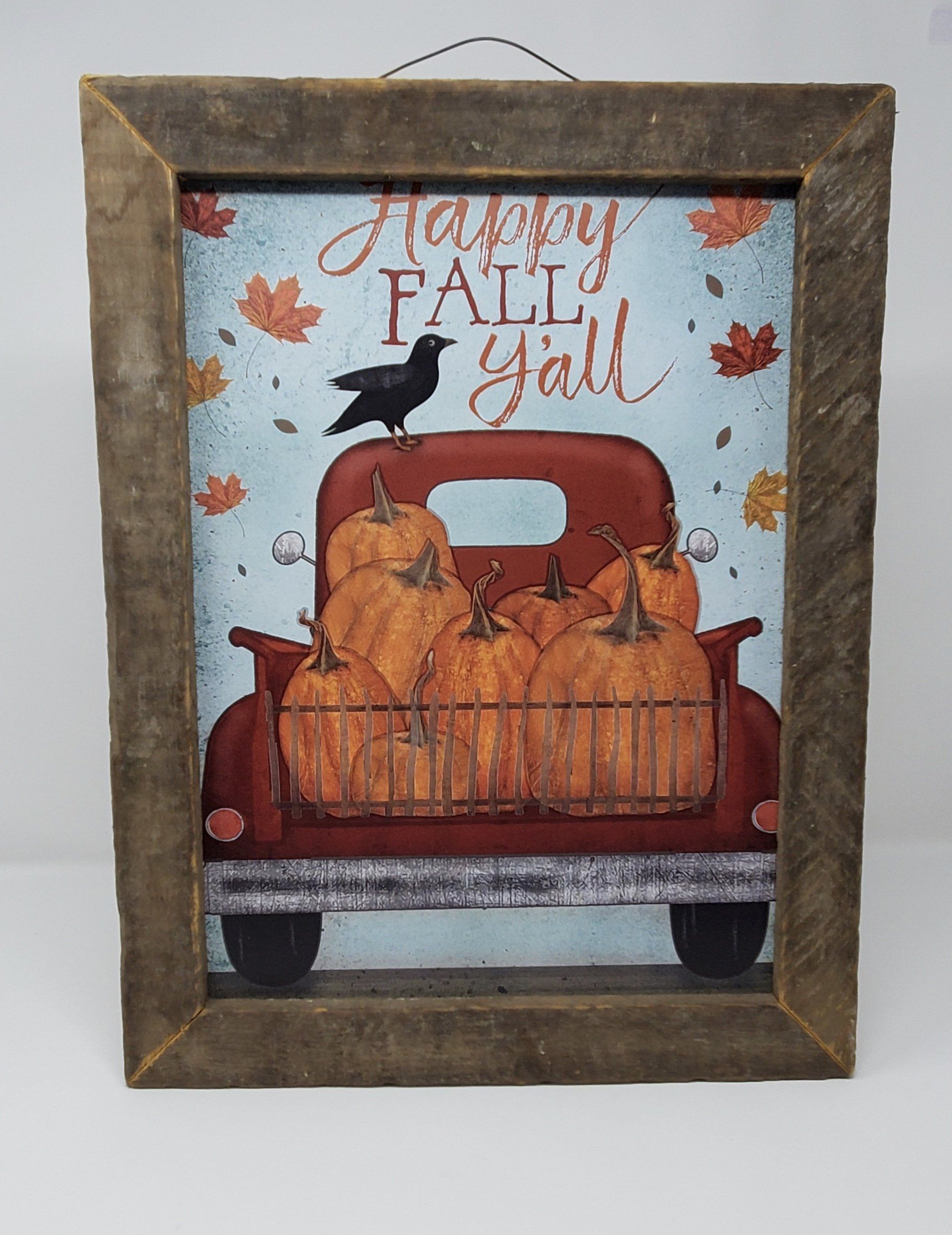 Rustic Truck Happy Fall Y'all Farmhouse Sign - A Rustic Feeling