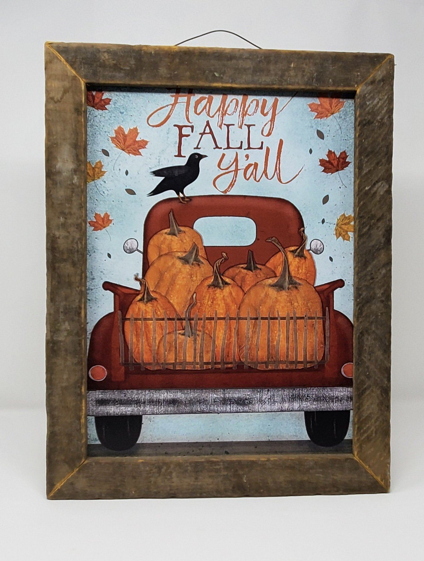 Rustic Truck Happy Fall Y'all Farmhouse Sign - A Rustic Feeling