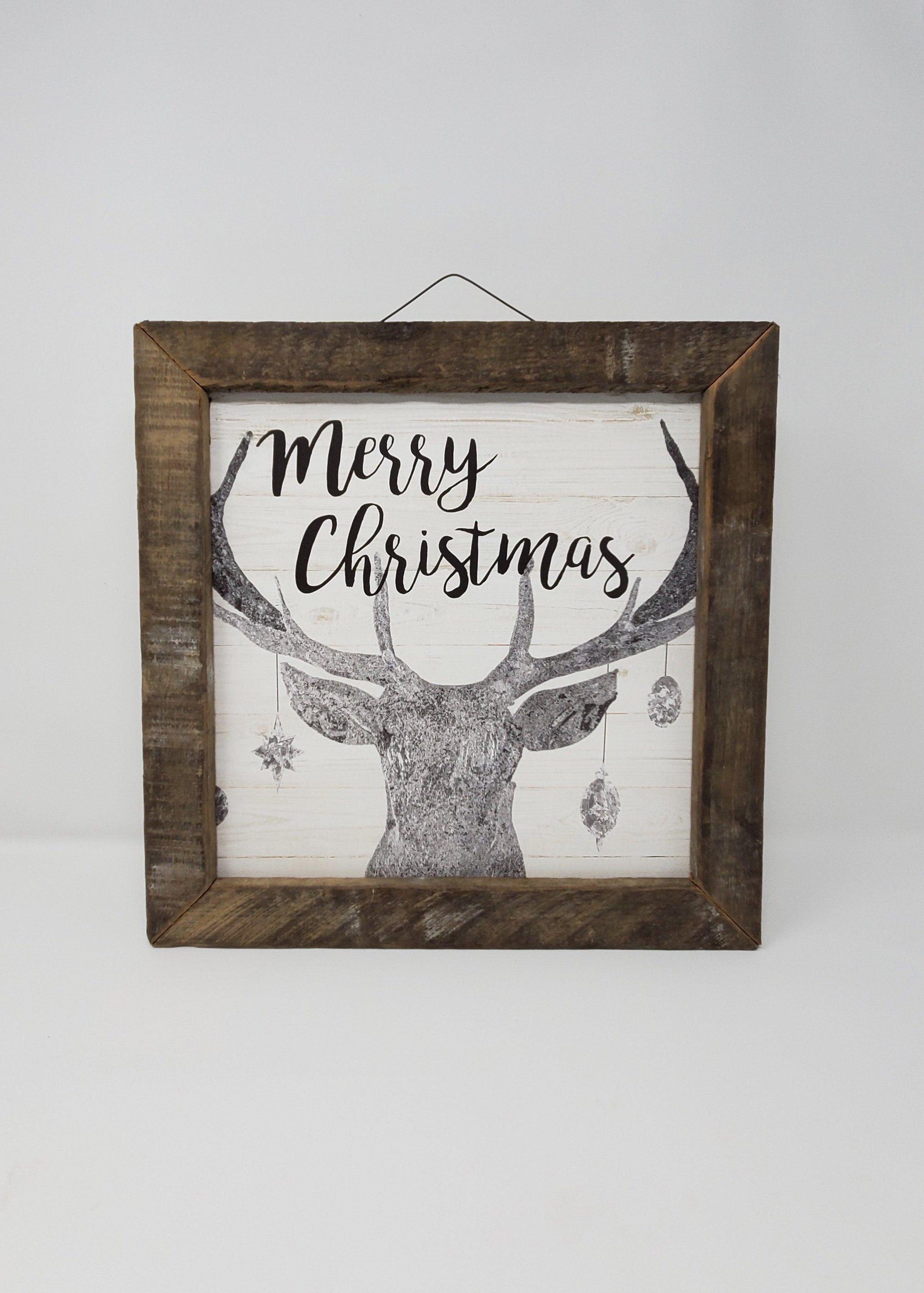 Deer with Ornaments Cabin Sign - A Rustic Feeling