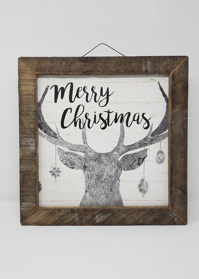 Deer with Ornaments Cabin Sign - A Rustic Feeling