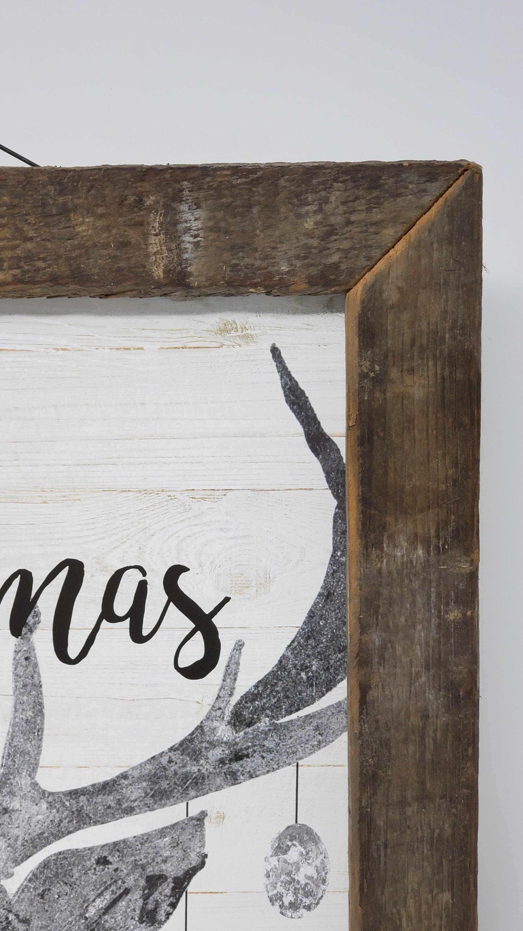 Deer with Ornaments Cabin Sign - A Rustic Feeling