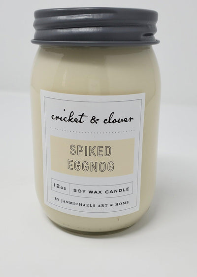 Holiday Mason Jar Soy Candle - Spiked Eggnog - A Rustic Feeling