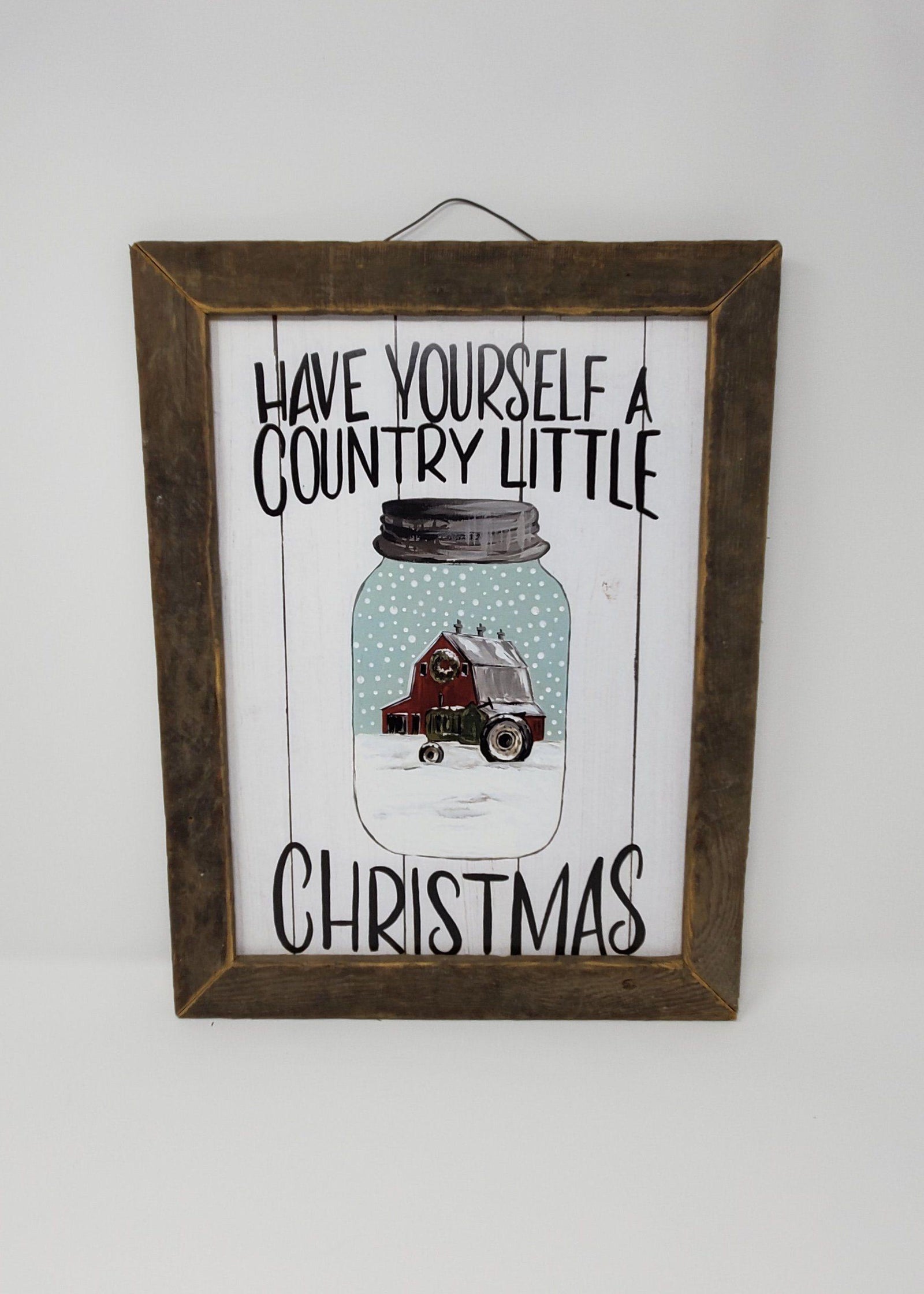Mason Jar Christmas Rustic Sign - A Rustic Feeling
