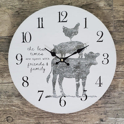 Farmhouse Clock with Farm Animals - A Rustic Feeling