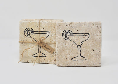 Drink Coasters, Margarita, Stone Coasters, Bachelorette Gift Beach A Rustic Feeling