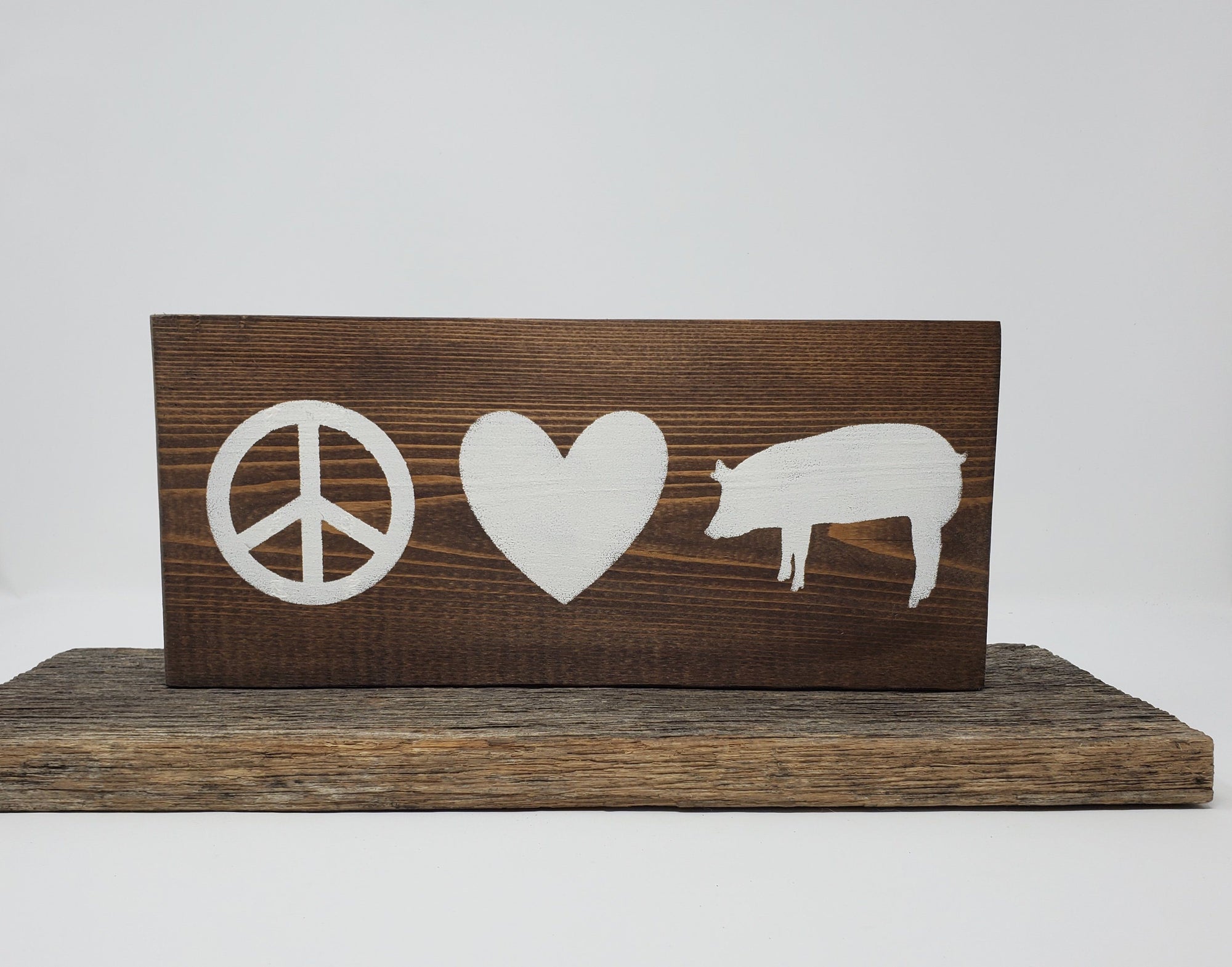 Peace Love Pigs Wood Sign Pet Decor A Rustic Feeling