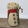 Primitive Snowman with Candy Cane - A Rustic Feeling