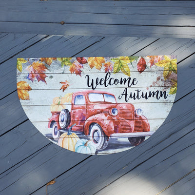 Welcome Autumn Front Porch Mat Fall Decor A Rustic Feeling