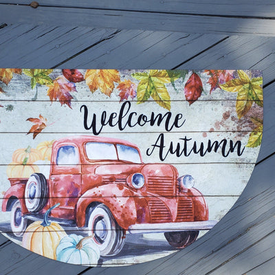 Welcome Autumn Front Porch Mat Fall Decor A Rustic Feeling