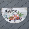 Red Vintage Truck Merry Christmas Welcome Mat - A Rustic Feeling