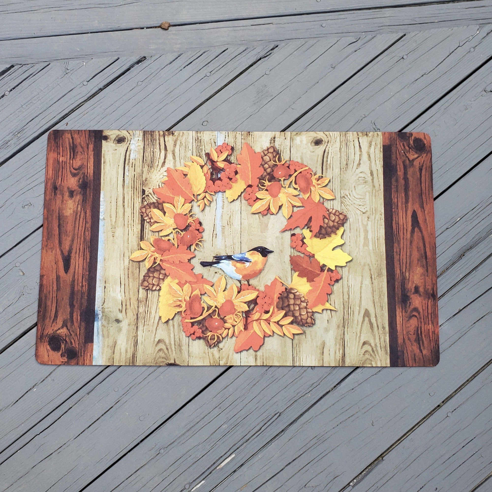 Fall Front Porch Welcome Mat - A Rustic Feeling