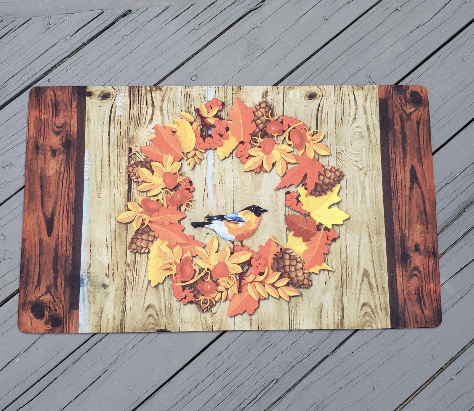 Fall Front Porch Welcome Mat - A Rustic Feeling