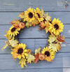 Sunflower Wreath, Fall Wreath, Fall Front Door - A Rustic Feeling