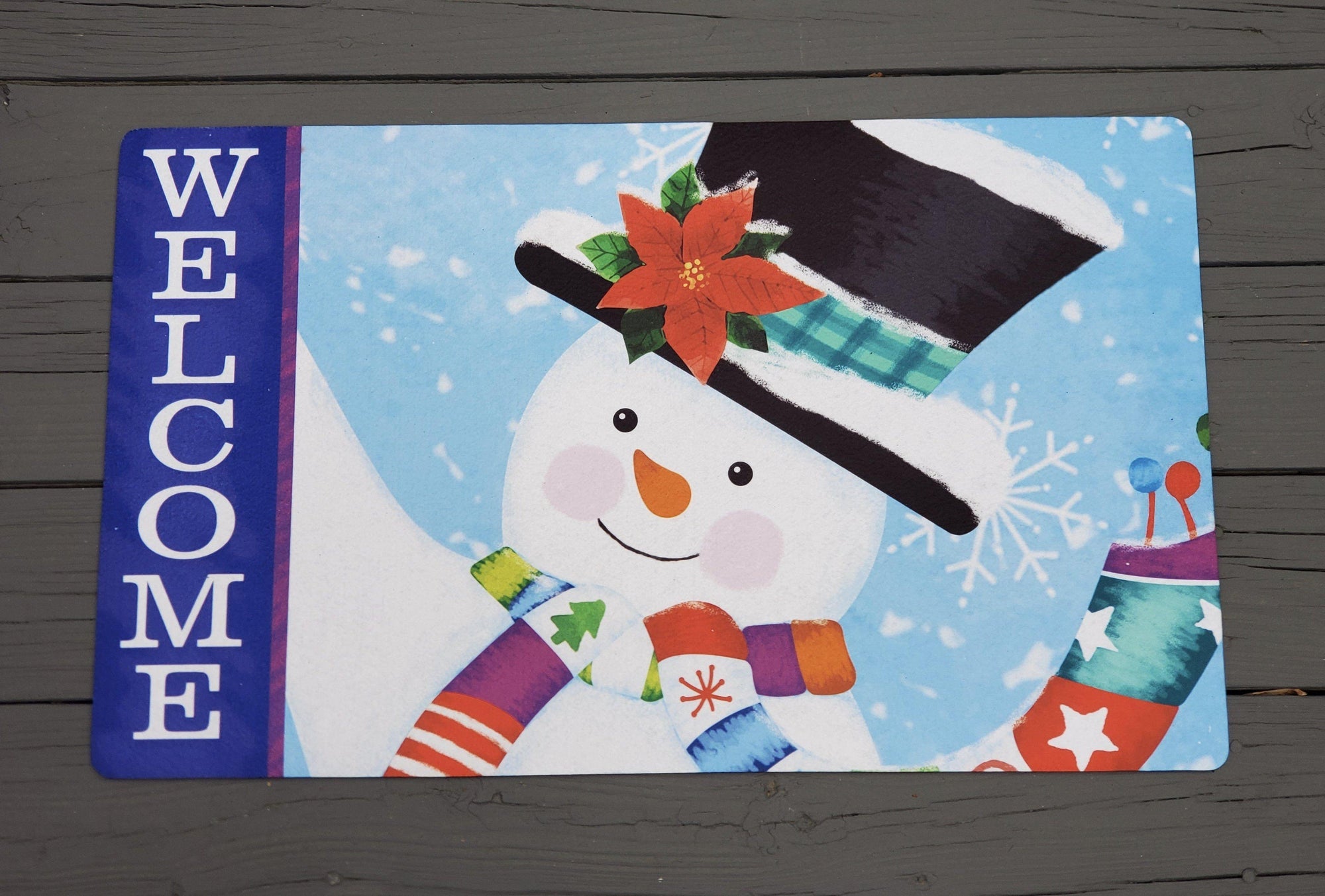 Snowman Front Porch Door Mat - A Rustic Feeling