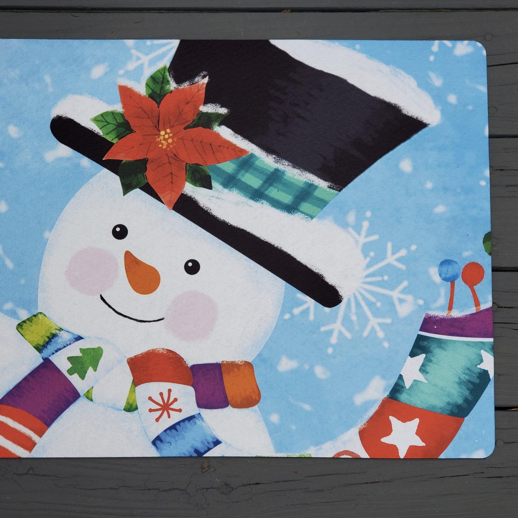 Snowman Front Porch Door Mat - A Rustic Feeling