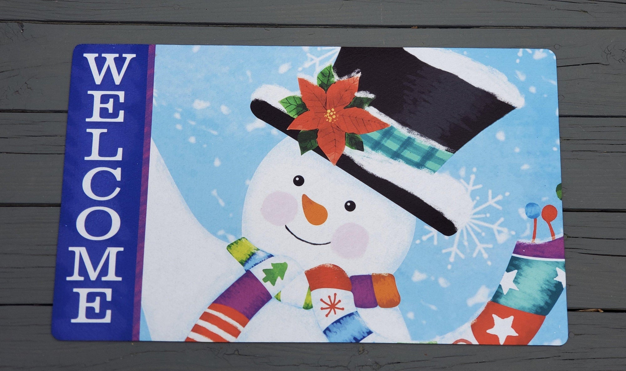 Snowman Front Porch Door Mat - A Rustic Feeling