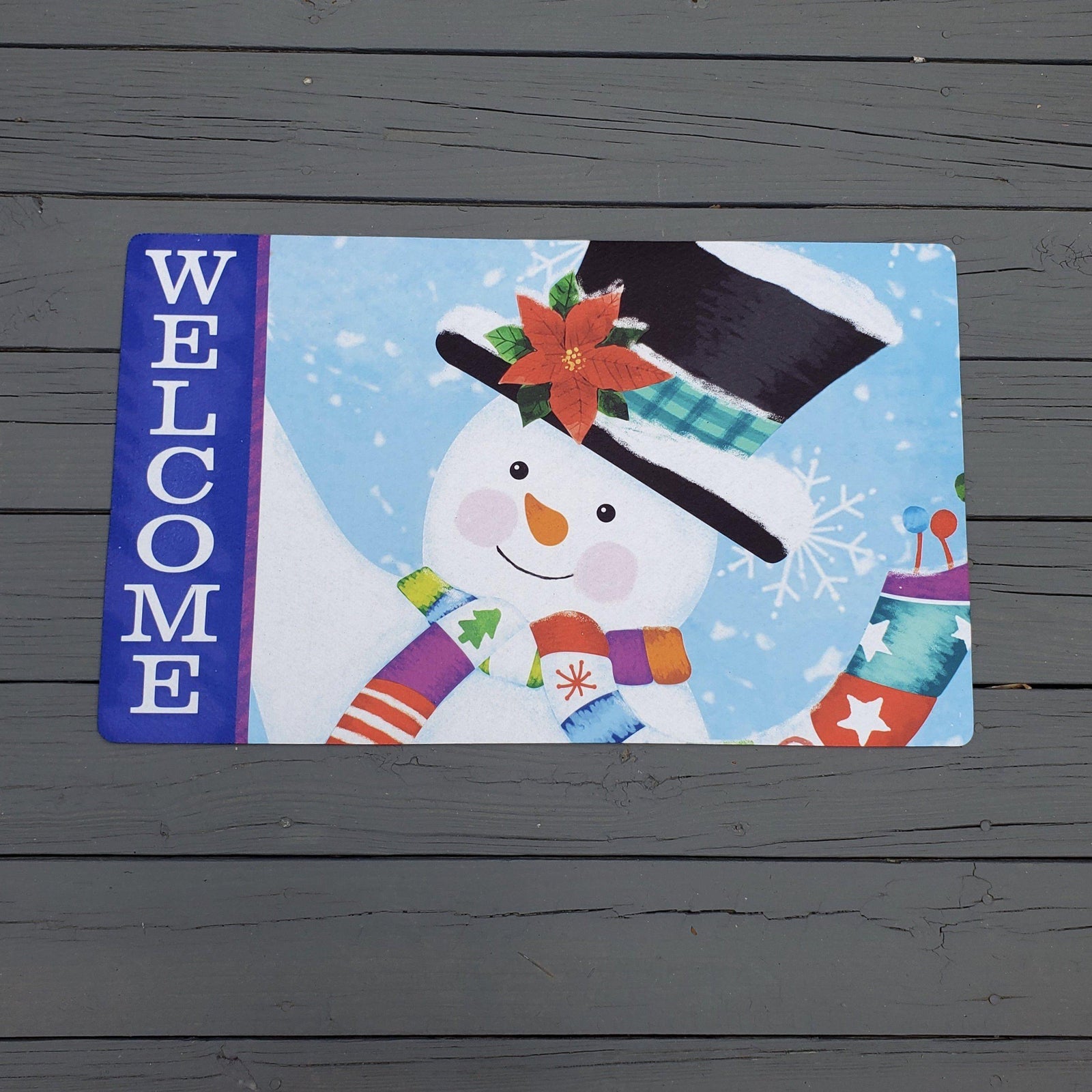 Snowman Front Porch Door Mat - A Rustic Feeling