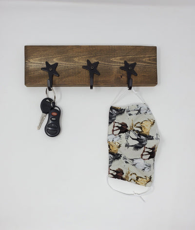 Mask Hooks, Wall Hanger with Hooks for Face Masks, Face Mask Hanger - A Rustic Feeling