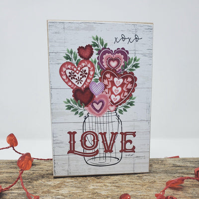 Mason Jar with Hearts Wedding Sign - A Rustic Feeling