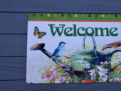 Spring Front Porch Welcome Mat - A Rustic Feeling