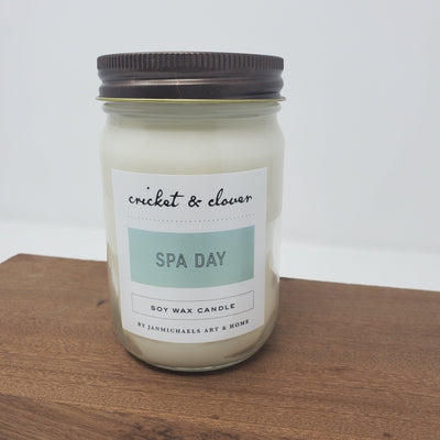 Mason Jar Soy Candle - Spa Day - A Rustic Feeling