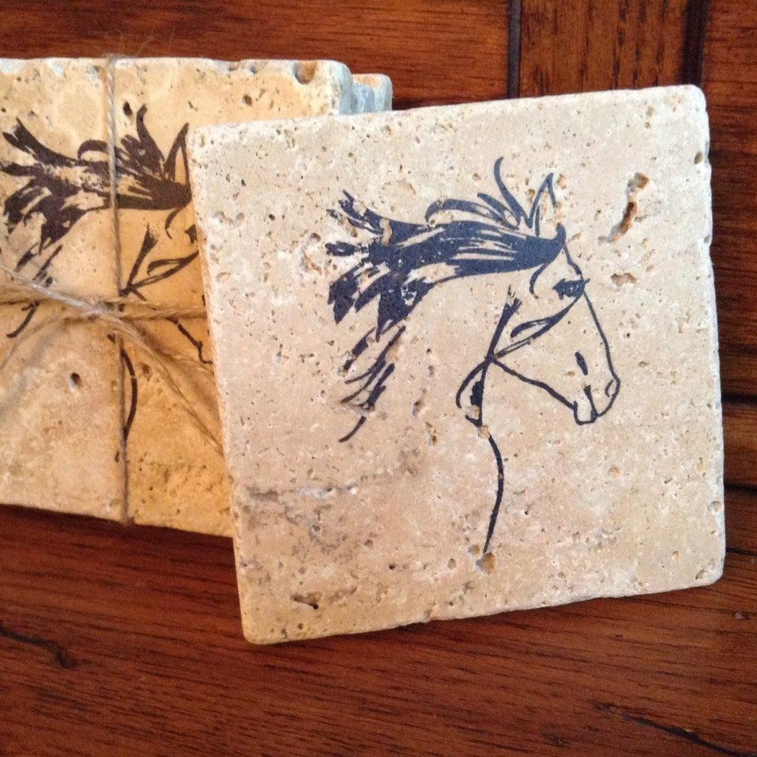 Horse Coasters Set of 4 - A Rustic Feeling