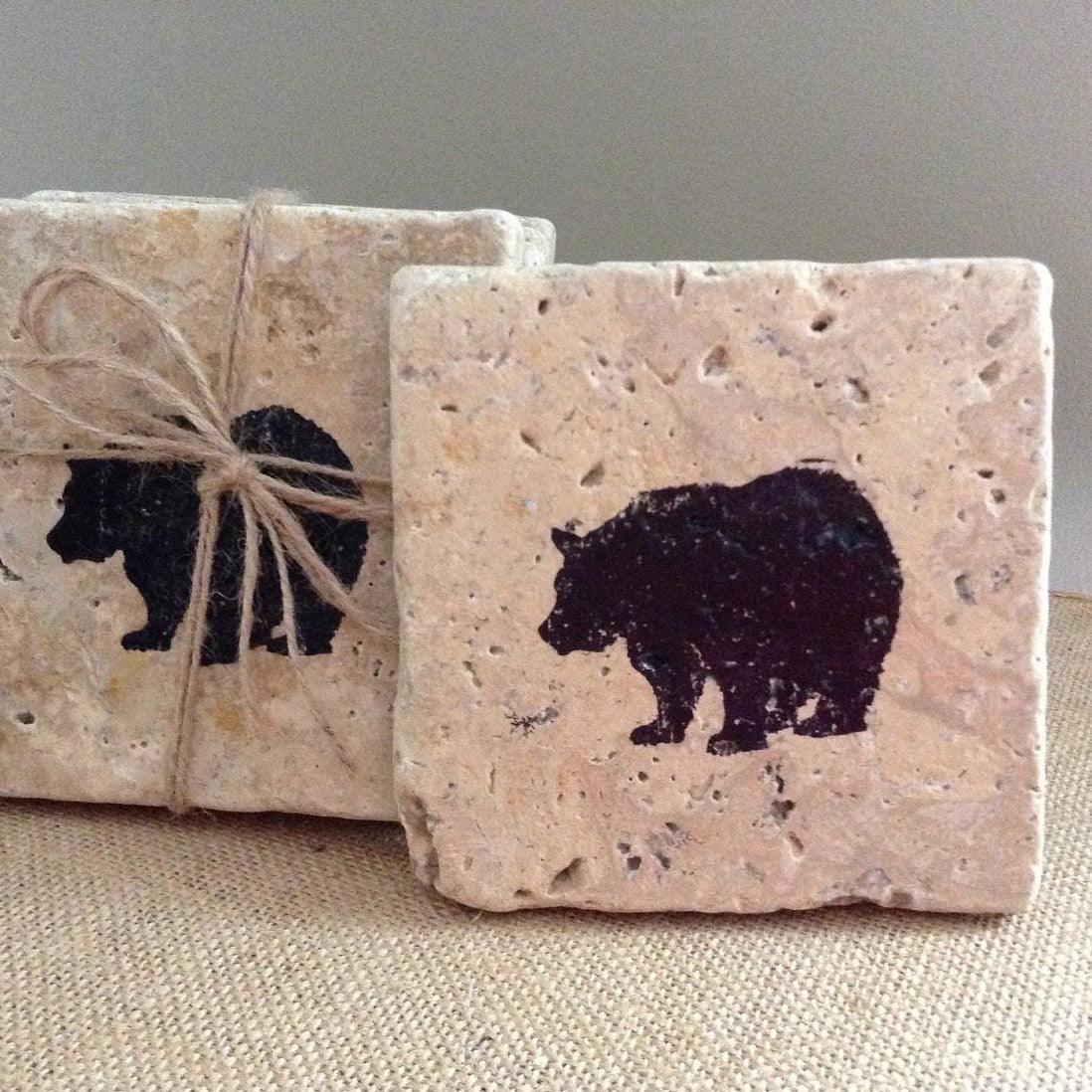 Bear Cabin Coasters - A Rustic Feeling