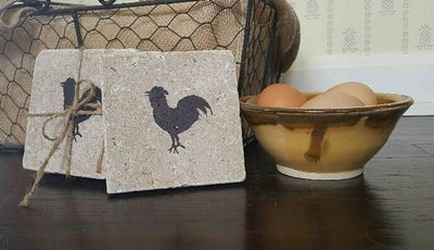 Farmhouse Kitchen Chicken Coasters - A Rustic Feeling