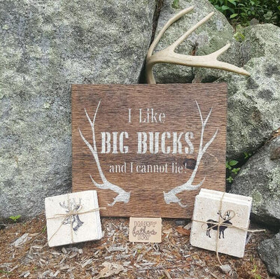 Deer Stone Cabin Coasters, Elk - A Rustic Feeling