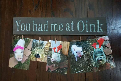You Had Me at Oink Sign Pig Sign - A Rustic Feeling