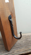 Dog Leash Holder with Hand Forged Hooks - A Rustic Feeling