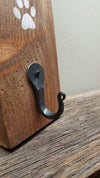 Dog Leash Holder with Hand Forged Hooks - A Rustic Feeling