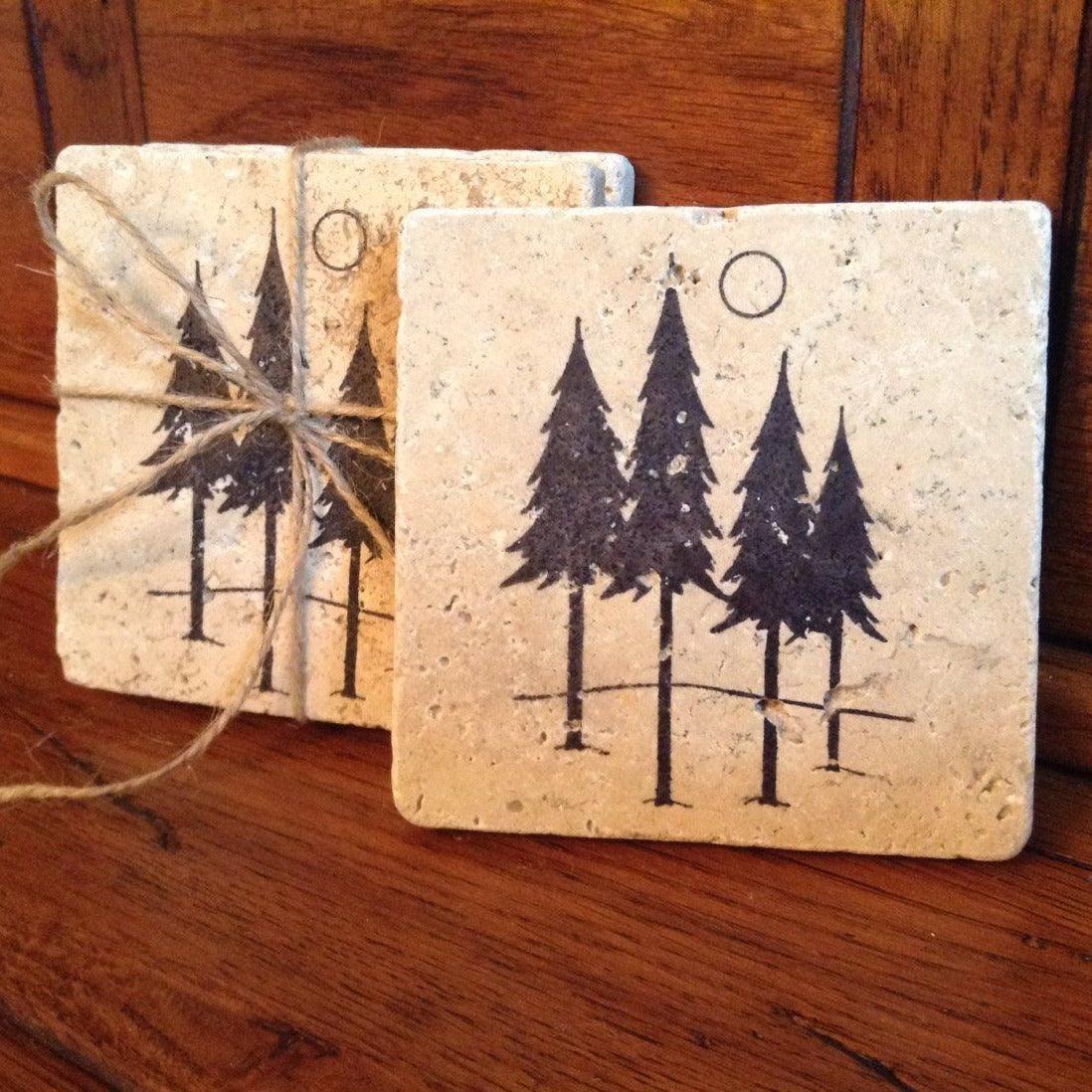 Rustic Gifts, Woodland Cabin Coasters - A Rustic Feeling
