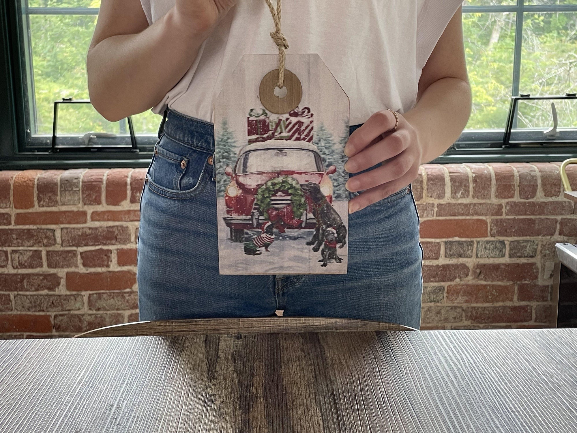 Vintage Red Car Tag Sign - A Rustic Feeling